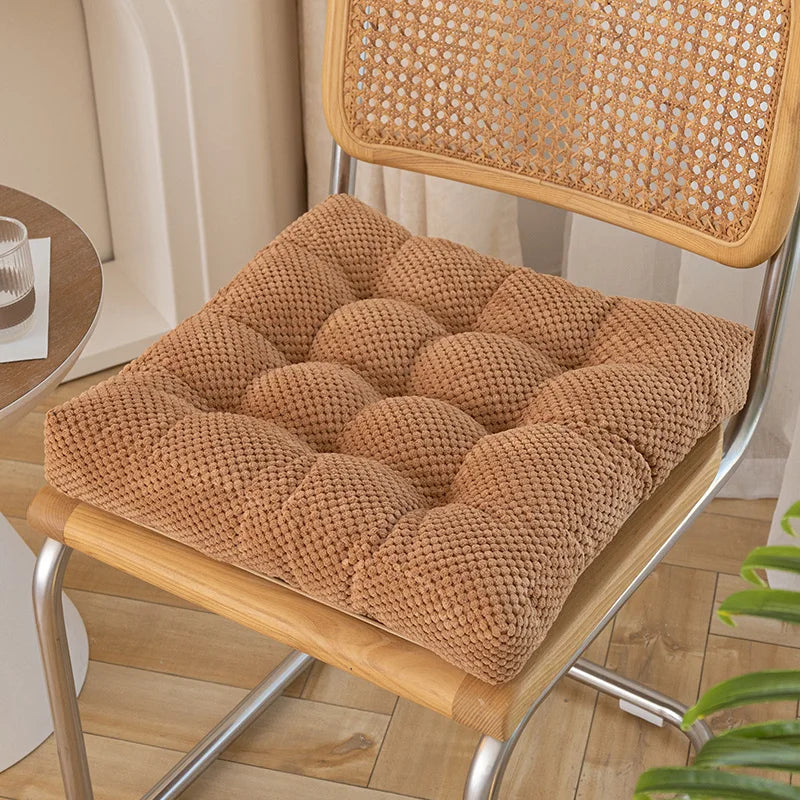 Dickes Warmes Stuhlkissen – Einfarbige Gepolsterte Sitzauflage für Büro & Zuhause